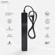 Filtro de Linha iCLAMPER Energia 6: Proteção Total para Seus Eletrônicos (6 Tomadas, 1.5m) - imagem 2