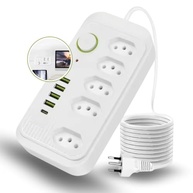 Régua de Energia Inteligente: 5 Tomadas, 4 USB, 1 USB-C e Proteção contra Sobrecarga - imagem 2