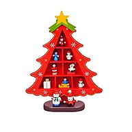 Enfeite de Madeira Árvore de Natal Vermelha 23cm - Rizzo - imagem 1