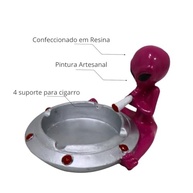 Cinzeiro ET Rosa Alienígena com Disco Voador – Enfeite Criativo de Mesa para Fãs de Ficção Científica - imagem 5