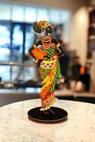 KIT C/2 Enfeites Decorativos Mesa Mulher Africana Negra - Estilo e Identidade para Sua Casa - imagem 3