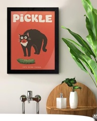 Pôster de Arte Engraçado com Gato Picles - 15x20cm | Decore com Estilo e Humor - imagem 3