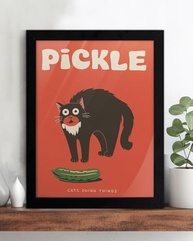 Pôster de Arte Engraçado com Gato Picles - 15x20cm | Decore com Estilo e Humor - imagem 5