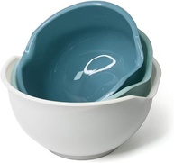 Conjunto de 3 Tigelas de Mistura Plástico Enkomy - Multifuncional para Saladas, Cozinha e Serviço - imagem 5