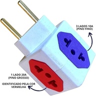 Adaptador Tomada Benjamin Cubo Colorido: 4 Entradas Universais 10A/20A - imagem 5