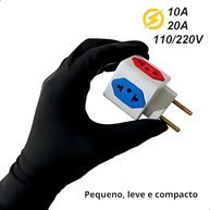 Adaptador Tomada Cubo Múltiplo 3 Entradas 10A/20A Padrão Brasileiro 3 Pinos - imagem 5