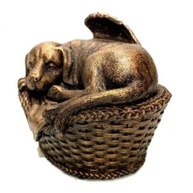 Urna In Memorian Dog - Cachorro Anjo para Cinzas de Estimação com Acabamento Ouro Envelhecido - imagem 4