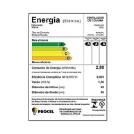 Ventilador de Coluna EOS Oscilante Turbo Vento 5 Pás 150W EVC60 Bivolt - Silencioso e Ajustável - imagem 3