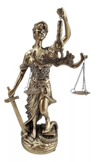 Estátua Decorativa Dama da Justiça Themis em Bronze Dourado - 30cm - Símbolo de Equidade e Autoridade - imagem 2