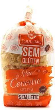 PÃO FORMA CENOURA C/CHIA SEM GLÚTEN 350G EQUILIBRE - imagem 1