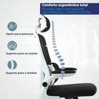 Cadeira de Escritório Ergonômica Florença com Tela Mesh Premium e Apoio Lombar Ajustável - imagem 5