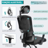 Cadeira Ergonômica 3D Reclinável com Apoio de Cabeça e Braços Ajustáveis - Até 150kg | Design Moderno e Conforto Personalizado - imagem 4