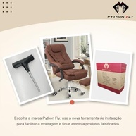 Cadeira de Escritório Presidente Ergonômica com Apoio para Pés e Encosto Ajustável - Marrom - imagem 3