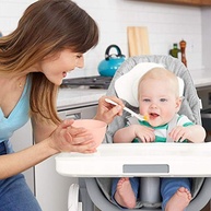 Kit Bowls Easy-Grab Skip Hop Cinza e Coral - Tigelas Ergonômicas com Alça para Bebês - imagem 3