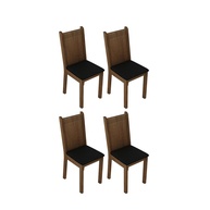 Kit com 4 Cadeiras Ergonômicas Madesa 4290 - Design Rustic/Preto para Ambientes Modernos - imagem 1