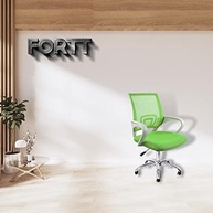 Cadeira de Escritório Fortt Lisboa Verde - Base Cromada com Rodinhas | Conforto Ergonômico Moderno - imagem 3
