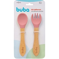 Kit Talheres em Silicone e Bambu Rosa - Seguro, Sustentável e Ergonômico para Bebês - imagem 5