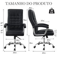 Cadeira de Escritório Presidente com Suporte Lombar Ergonômico e Encosto Alto - Conforto Premium para Jornadas Produtivas - imagem 3