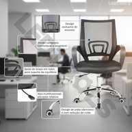 Cadeira de Escritório Giratória com Altura Ajustável - Conforto Ergonômico Premium - imagem 5