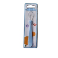 Colher de Silicone Segura para Bebês - Cabo Ergonômico Azul - imagem 2
