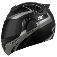 Capacete Escamoteável Pro Tork V-Pro Jet 2 Carbono Preto/Cinza - Viseira Fumê (Tam. 60) - imagem 2