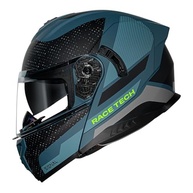 Capacete Race Tech Signal Escamoteável: Segurança e Estilo em Gear Matte Blue Black com Óculos Integrado - imagem 2