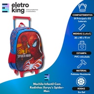Mochila Infantil Homem-Aranha com Rodas: Aventura na Escola! - imagem 2
