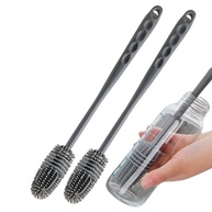 Escova de Silicone Flexível para Limpeza de Mamadeiras e Garrafas - Kit com 2 Unidades - imagem 2