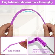 Escova de Limpeza de Palha de Silicone - 2 Peças Extra Longas com Cerdas para Canudos de Vidro e Metal - imagem 5