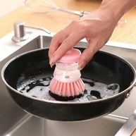 Escova de Limpeza com Reservatório de Detergente - Design Ergonômico Rosa - imagem 2