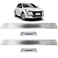 Soleira Cromado Escovado Personalizada Peugeot 208 (2013-2024) - Estilo e Proteção Antiderrapante - imagem 1