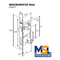 Fechadura Externa ZM Concept 408 com Acabamento Escovado - imagem 1