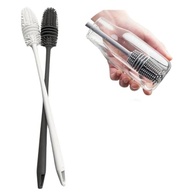 Kit 2 Escovas de Silicone Multiuso para Limpeza - Branco e Cinza - 31,5cm com Cabo Anatômico - imagem 2