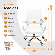 Cadeira de Escritório Ergonômica Begonia em Tela Mesh Branca - Conforto e Estilo para Home Office - imagem 2