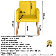 Kit 2 Poltronas Amarelas Decorativas | Conforto e Estilo para Sala, Escritório e Recepção - imagem 3