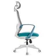 Cadeira de Escritório Ergonômica com Suporte Lombar e Cabeça Ajustável - Design Azul Moderno - imagem 5