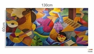 Quadro Decorativo Abstrato em Canvas 130x60 cm | Arte Moderna para Sala, Quarto e Escritório - imagem 4