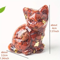 Estátua de Gato em Resina com Cristal - Decoração Encantadora para Casa e Escritório - imagem 2