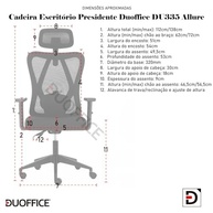 Cadeira de Escritório Presidente Reclinável NR17 com Apoio Lombar - Duoffice Allure DU335 - imagem 3