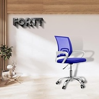 Cadeira de Escritório Secretária com Base Cromada e Rodinhas - Fortt Lisboa Azul CSF02-A - imagem 3