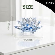 Estátua de Lótus em Cristal 6cm - Decoração Feng Shui para Mesa e Escritório - imagem 3