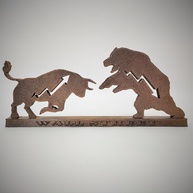Touro e Urso Wall Street Totem - Decore seu Escritório com Estilo e Simbolismo - imagem 1