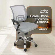 Cadeira de Escritório Ergonômica Begonia - Tela Mesh Cinza com Design Moderno - imagem 3