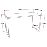 Mesa de Escritório Estilo Industrial 1,35m - Design Moderno e Resistente - imagem 3
