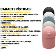 Lixeira Tampa Basculante 6L Astra: Prática e Moderna para Casa e Escritório - imagem 2