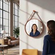 Espelho Redondo Adnet 40cm - Decore com Estilo e Sofisticação Ambientes como Sala, Quarto e Escritório - imagem 1