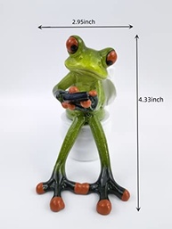 Estatueta de Sapo Engraçada em Resina - Decoração Fofa e Divertida para Casa e Escritório - imagem 4
