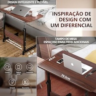 Mesa Notebook Portátil Ajustável com Rodas - Design Moderno para Casa e Escritório - imagem 5