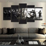 Quadros Decorativos Counter Strike 63x130cm em Tecido - 5 Peças para Sala e Escritório - imagem 1