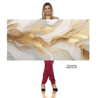 Quadro Decorativo Abstrato Dourado 130x70cm - Estilo Luxo para Sala, Quarto e Escritório - imagem 3